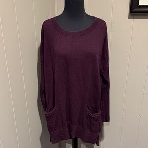Victoria's Secret Casual Purple Crew Neck Cashmere Sweater with Pockets